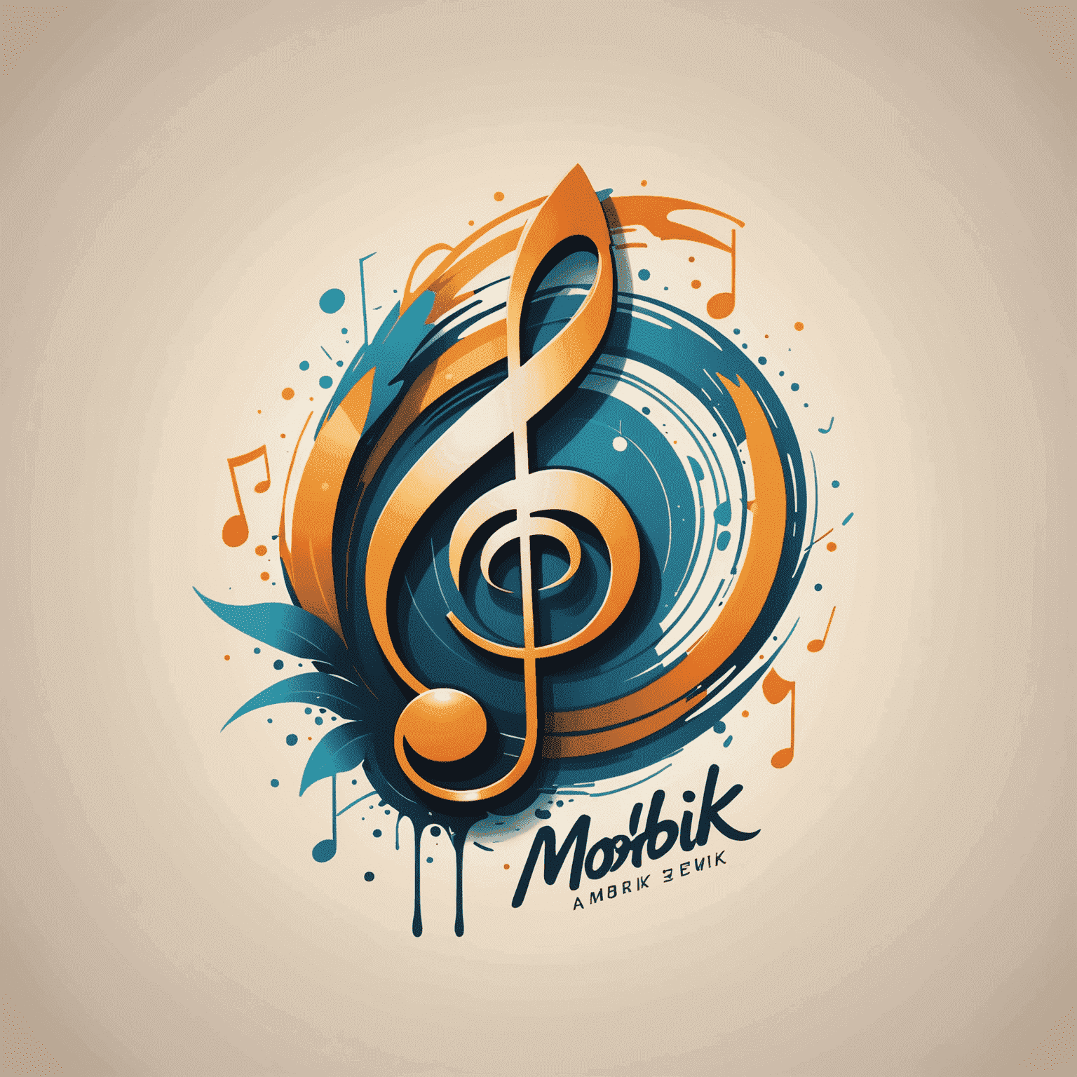 Mobisewk logo featuring musical notes and Krita-style brush strokes