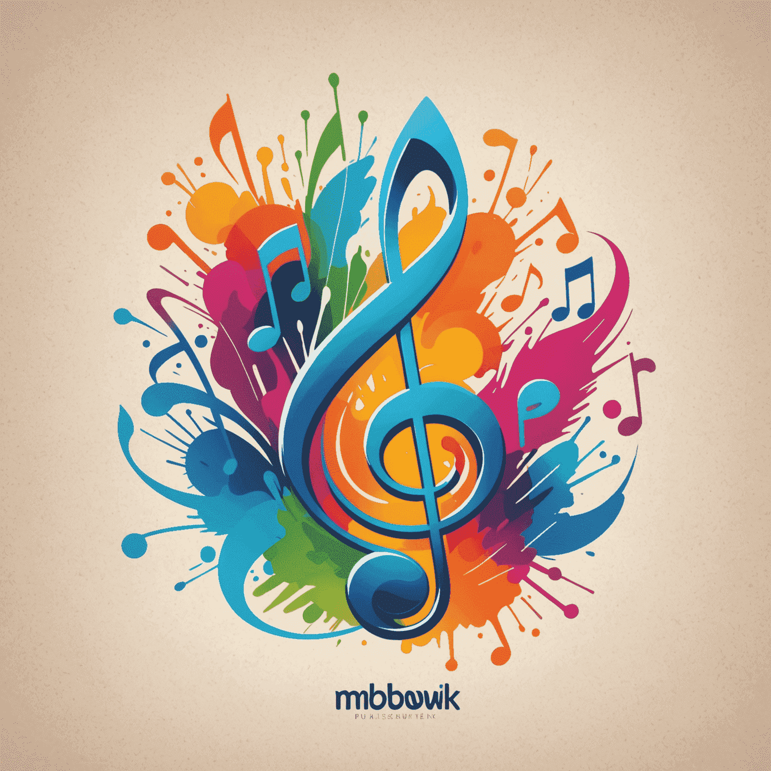 Mobisewk logo featuring musical notes and Krita-style brush strokes