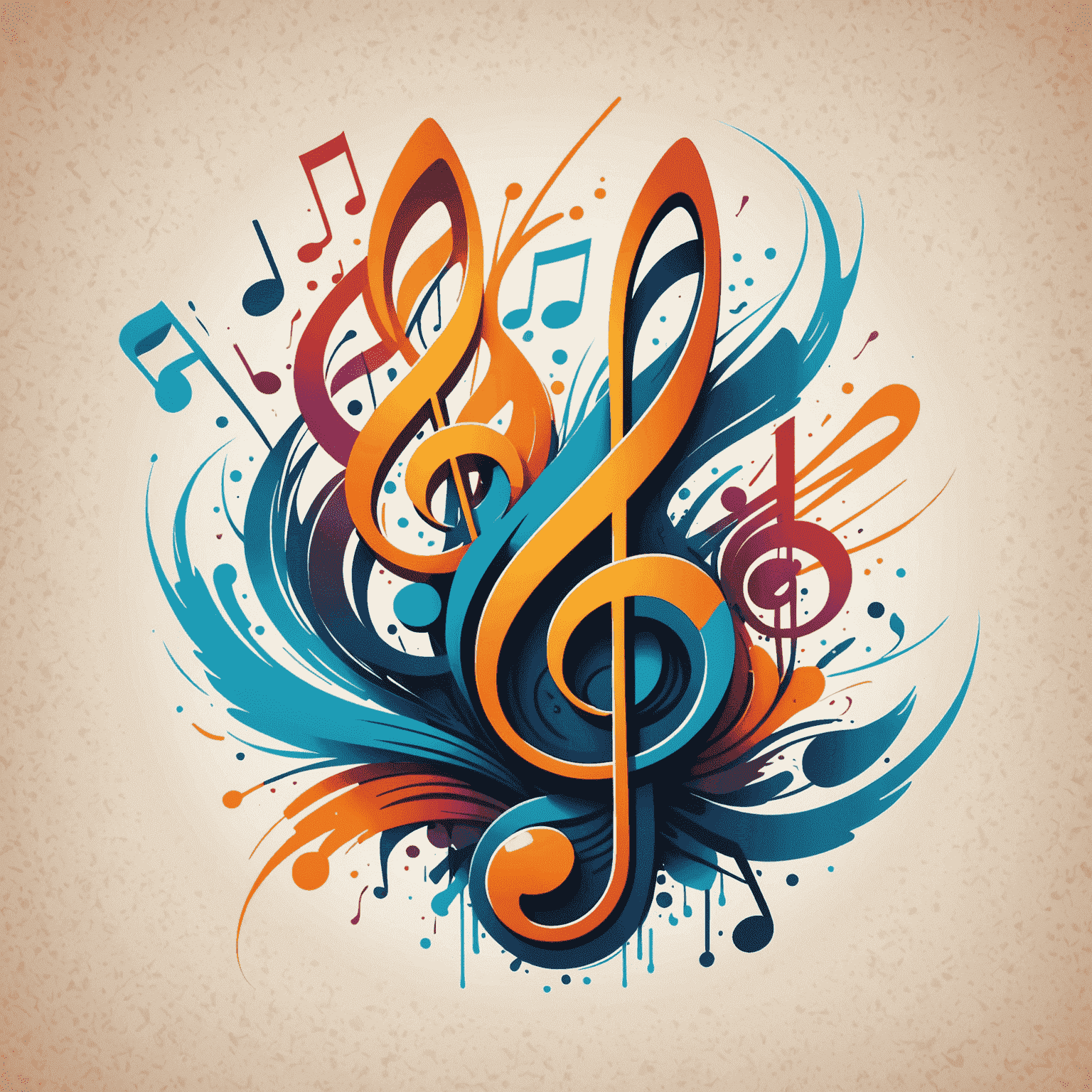 Mobisewk logo featuring musical notes and Krita-style brush strokes