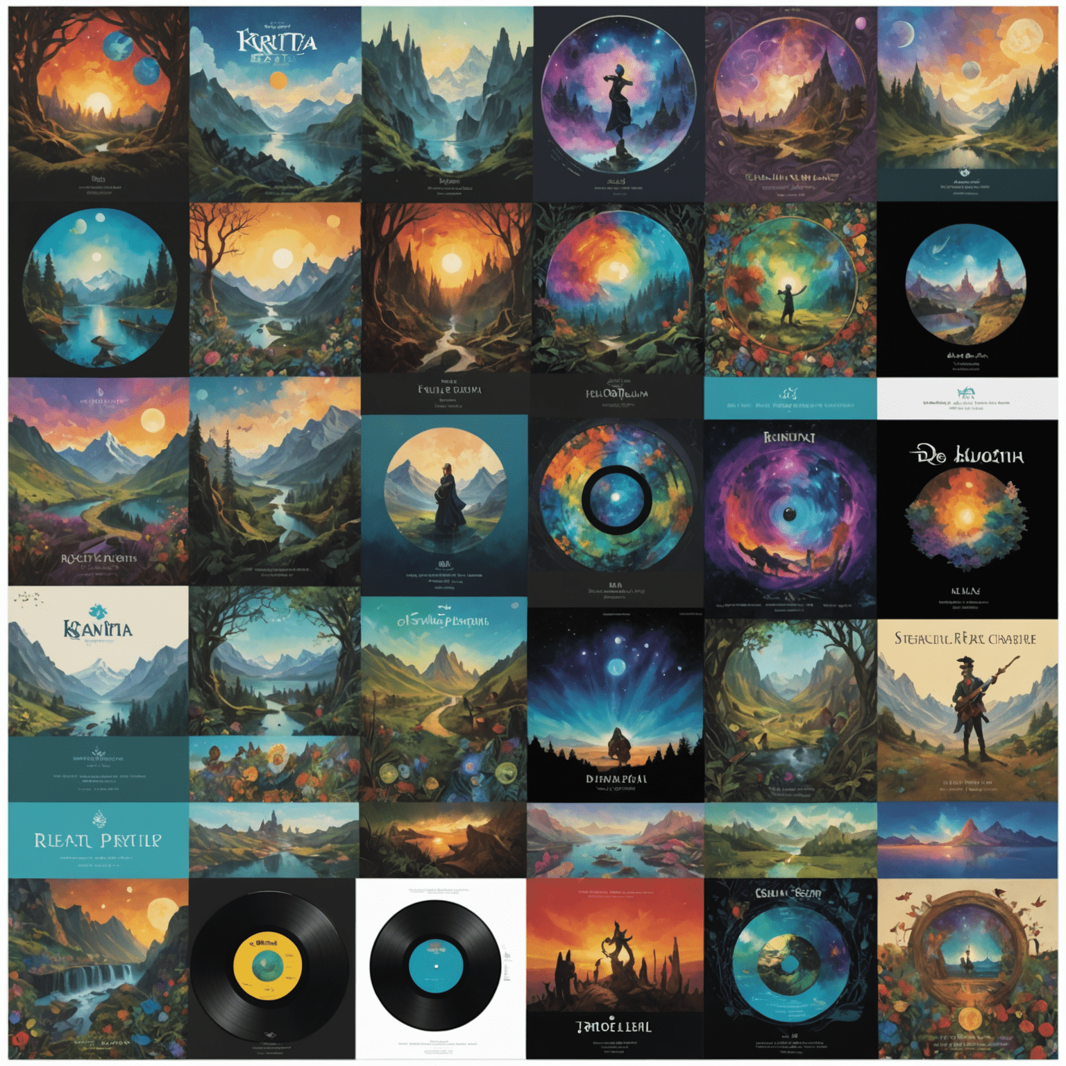 Various new Krita music album covers and track listings displayed in a collage format, showcasing the diversity of recent releases